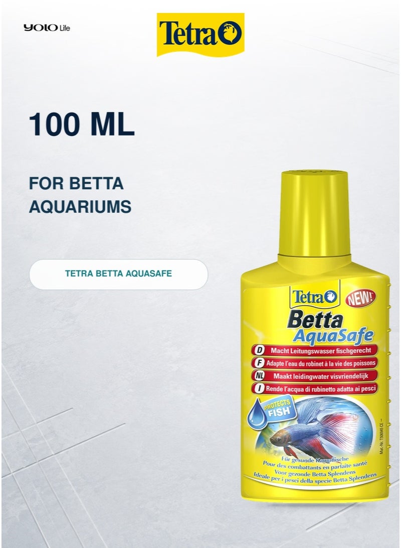 تترا Tetra Betta AquaSafe منقي مياه (100 مل)، مكيف مياه، علاج لحوض السمك، معادلة الكلور لأحواض سمك البيتا، الأحواض النانو، أحواض السمك - Image 4