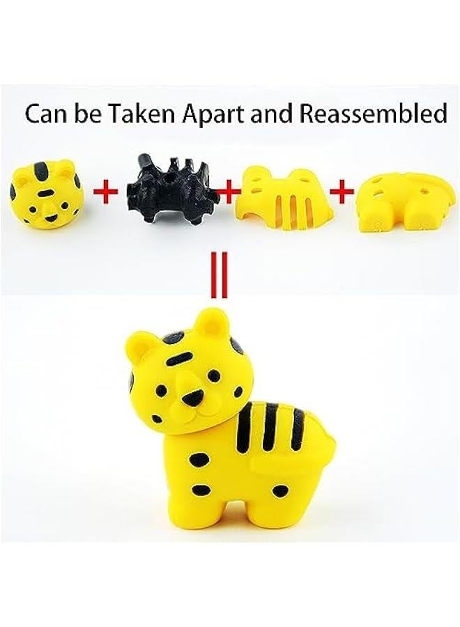 Generic 60Pcs Animal Erasers Desk Pets for Kids Pencil Bulk Puzzle Erasers Toys Gifts for Classroom Prizes,Game Reward,Treasure Box, Egg Fillers,Goodie Bag Stuffers,Party Favors  - Image 4