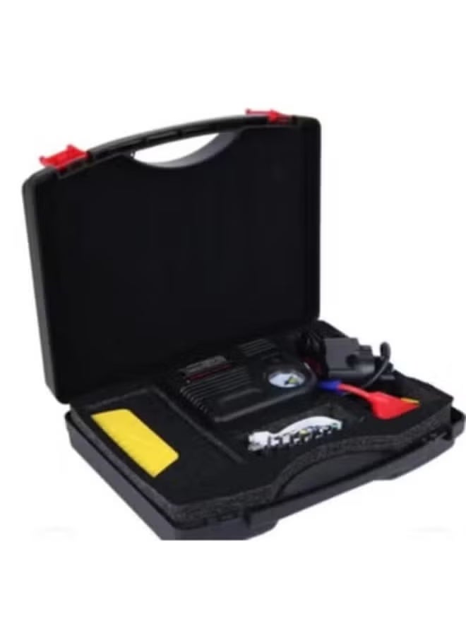 High-Power Automobile Emergency Jump Starter & Tire Inflator - 12V Diesel & Gas Version - Portable Mobile Power Supply with Emergency Lights & Safety Hammer - Includes USB Interface & Hard Carrying Case - Image 1