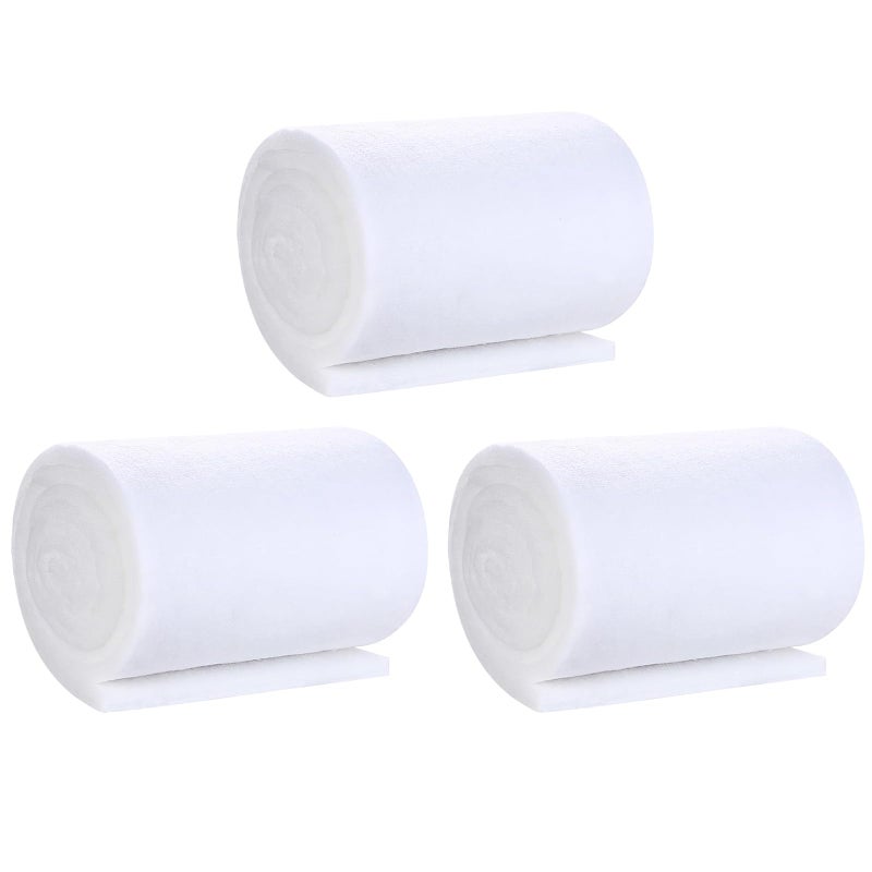 3 Pcs Premium Biochemical Filter Floss Sponge Mat for Aquarium Fish Tank, Cut-to-Fit Filtration Media, Long-lasting Water Clarity and Enhanced Biological Filter Performance (100cm x 12cm)