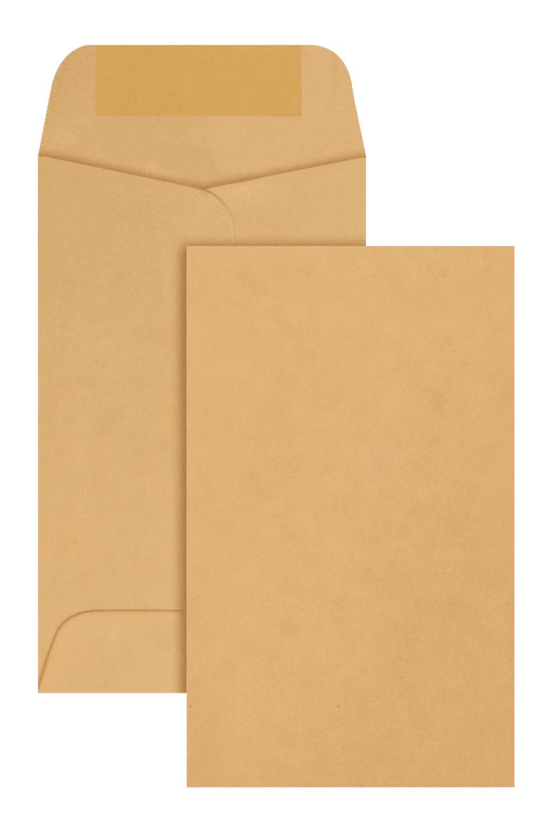 Quality Park 3 Coin and Small Parts Envelopes Gummed Brown Kraft 25x425 500 per Box 50262