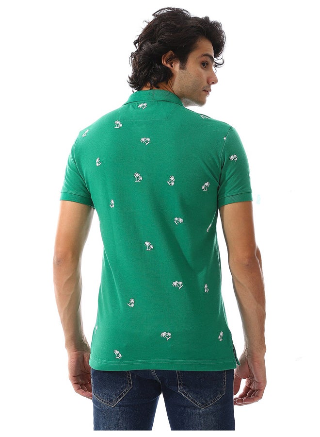Andora Palms Vibes Pique Emerald Green Polo_Green  - Image 4