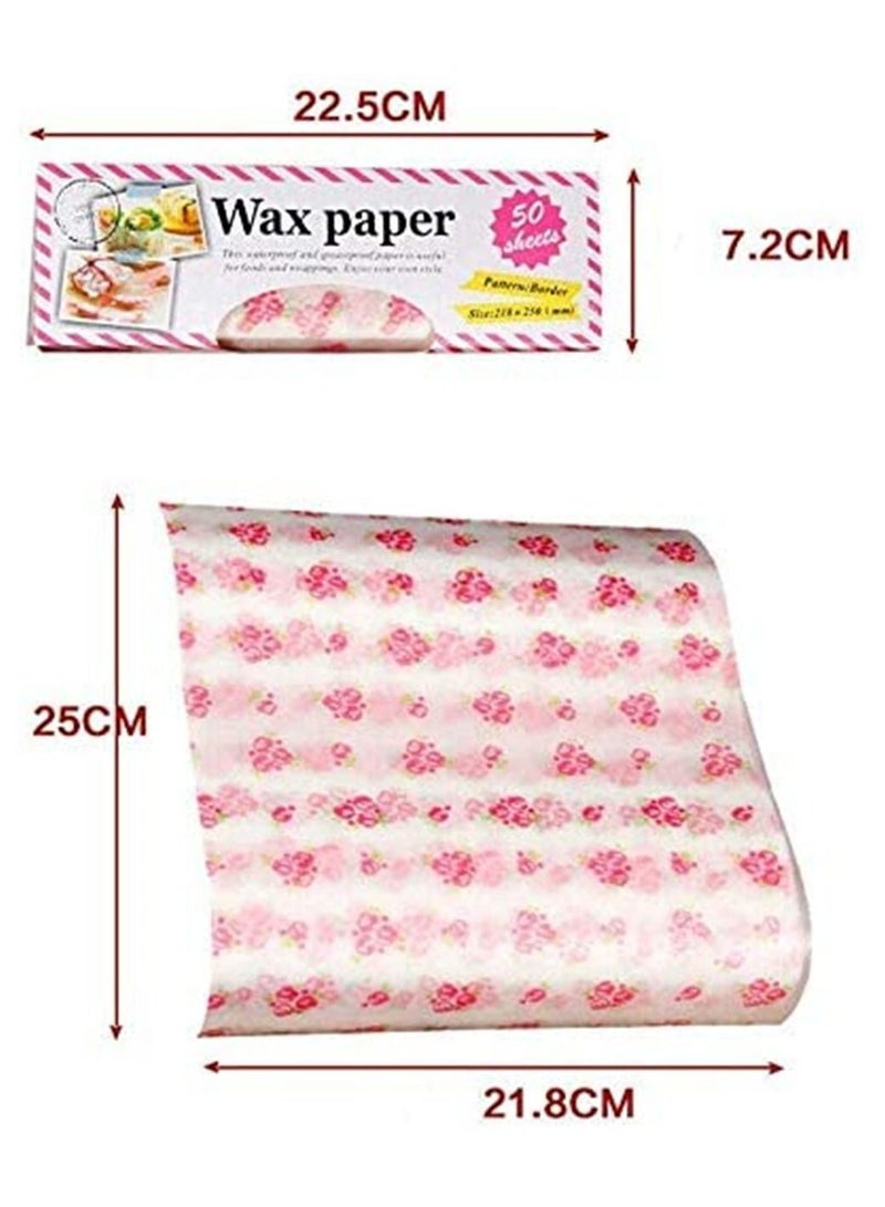 Y&D 50 Sheets Grease Resistant Wax Paper Food Picnic Waterproof Dry Burger Liner Packing Tissue - Image 3