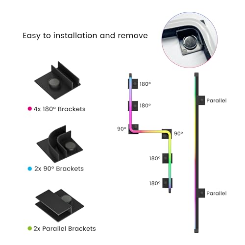 Vetroo LED Strip for PC, 21.7-inch 5V 3-Pin ARGB Light Bar, Chassis Lighting for Aura SYNC, Gigabyte RGB Fusion, MSI Mystic Light Sync with 8 Bracket - Image 3