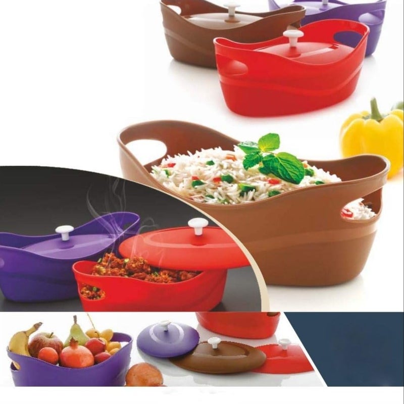 KPS KPS Multipurpose Bowl with Cap Plastic Basket for VegetableFruitsRice Dessert Dining Table Serving Bowl Kitchen Storage Organizer Pack of 1Multicolor - Image 3