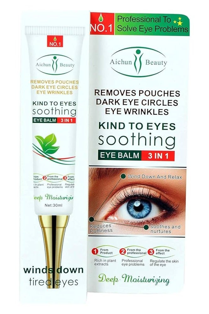 Aichun beauty Kind to Eyes Soothing Eye Balm Anti Dark Circle Puffiness and Fine Lines Repair with Aloe Vera and Collagen Dark Circle Fine Lines Treatment Anti wrinkle Eye Cream Stick Anti-wrinkle Eye Cream Stick 30ml - Image 1