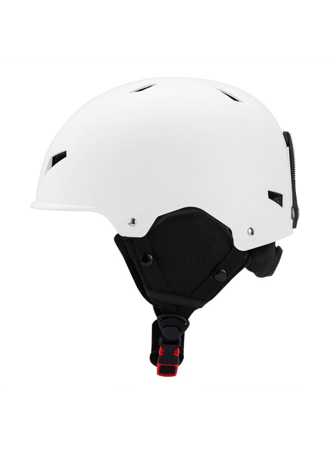 White Spot Professional Ski Helmet Single Version Double Board Adult Children Ski Protective Gear Winter Sports Ski Equipment
