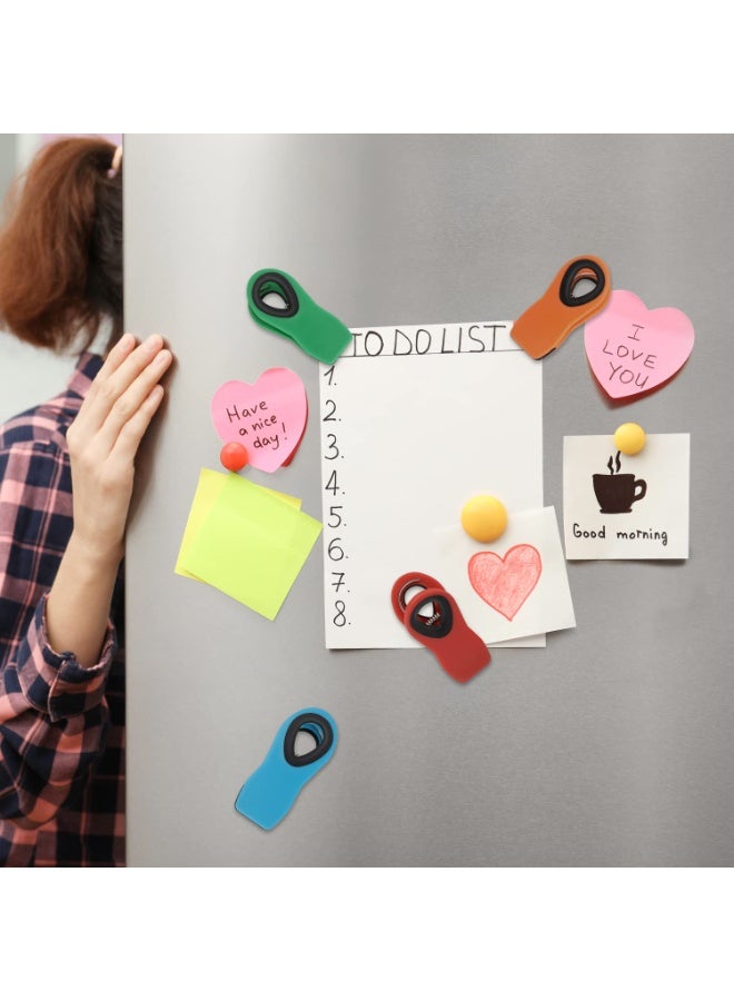 HOMESTAR 12-Piece Magnetic Food Bag Clips Set - Multi-Functional Refrigerator Magnet Clips And Household Snack Moisture-Proof Sealing Clips, Food-Grade Simple Plastic Bag Clips, Chip Clips，Strong Adsorption Easy Storage , Multicolour ,(Size 7.5*3.4*4.5 Cm) - Image 3