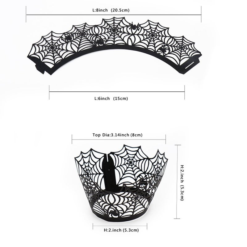 Binaryabc Halloween Cupcake Wrappers Spider Web Cupcake Wrapper Halloween Party Decorations Supplies 36Pcs - Image 2