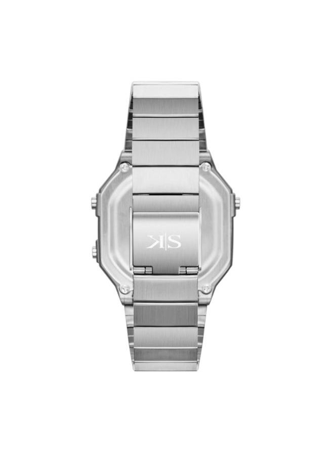KENNETH SCOTT Women's  Digital Display Watch With Silver Stainless Steel Strap - K25705-SBSB  - Image 3