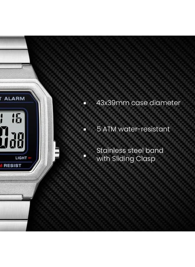 KENNETH SCOTT Kenneth Scott Ladies's Watch, Digital Display and Stainless Steel Strap - K25705-SBSB, Silver