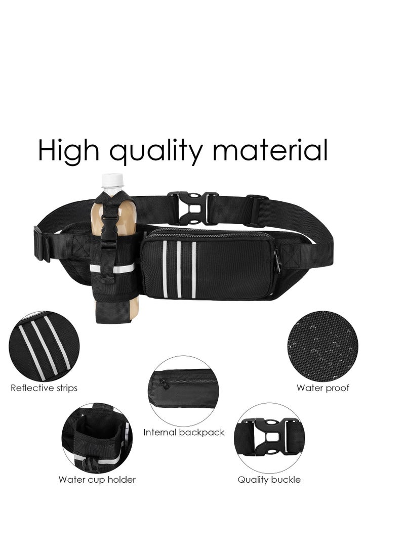 SOLARAE Portable Fanny Pack - Lightweight Travel Essentials Waist Belt with 3 Zippers for Men & Women, Ideal Crossbody Bag for Travel, Workouts, and Sports (Black) - Image 4