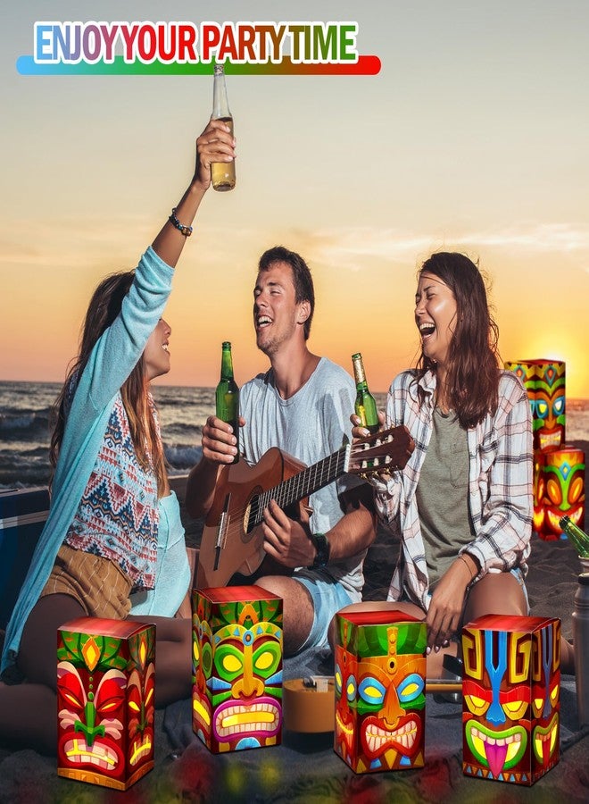 Baquler 24 Pcs Hawaiian Luau Party Decoration Tiki Totem Box Decor with Light Tropical Aloha Luau Decor Tiki Lighted Gift Boxes for Hawaiian Tropical Tiki Party Outdoor Indoor Supplies - Image 5