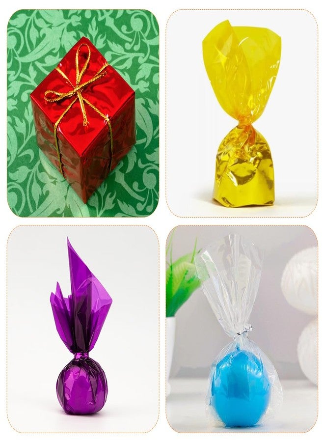 eowqeiur 128 PCS Colored Cellophane Wrap Paper(7.48x7.48 Inch) Treat Candy Small Gifts Wrapping Baskets Colorful Plastic Sheets for Crafts Transparent Clear Clings Birthday Baby Shower Holiday Party Decor - Image 4