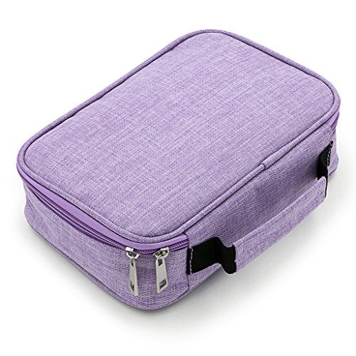 BTSKY High Capacity Zipper Pens Pencil Case MultiFunctional Stationery Pouch 72 Slots Colored Portable Pencil Bags With 2 Removable SleevesPurple - Image 1