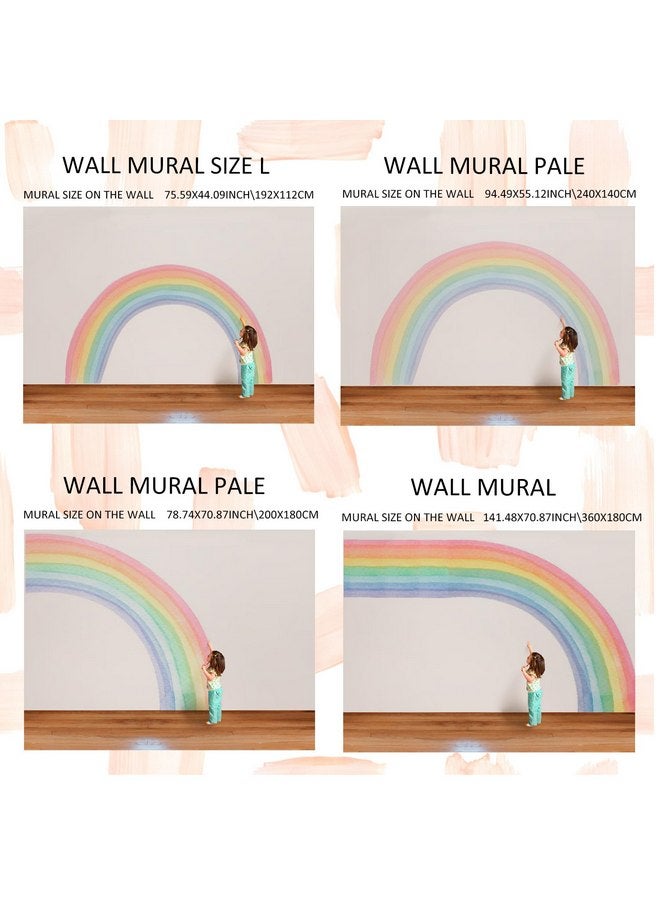 funlife Vinyl Large Rainbow Wall Mural Stickers Peel and Stick, Precut Giant Vibrant Half Watercolor Rainbow Wall Decals for Girls Bedroom Kids Nursery Room Playroom, 78.74" x 70.87" - Image 4