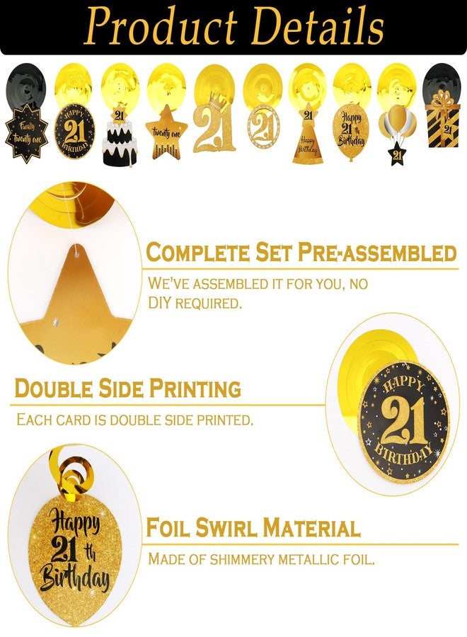 FASOTY 21st Birthday Decorations Kit Black Gold Pre Strung Happy 21st Birthday Decorations For Men Women 21 Year Old Party Supplies - Image 3