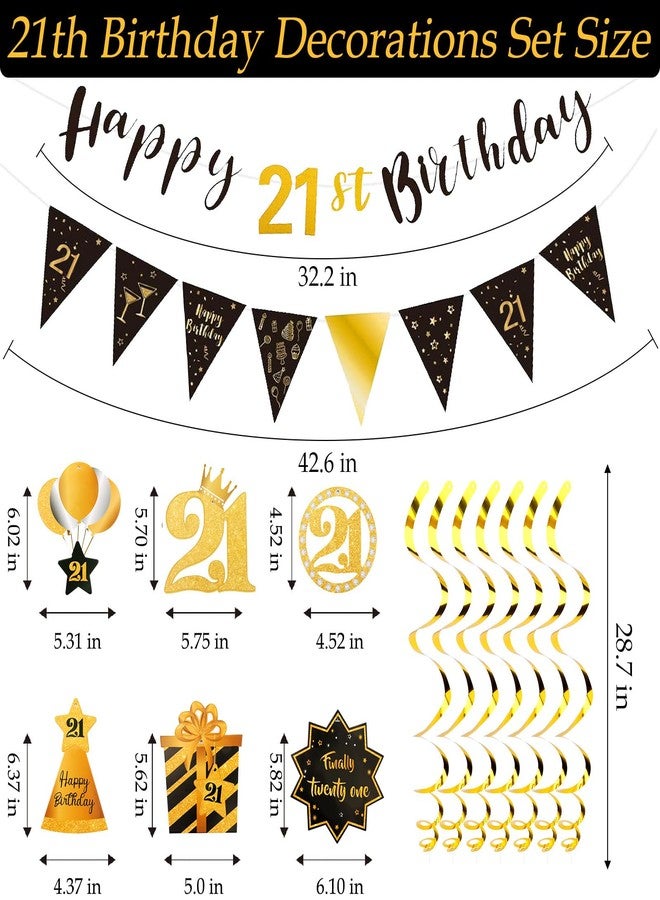 FASOTY 21st Birthday Decorations Kit Black Gold Pre Strung Happy 21st Birthday Decorations For Men Women 21 Year Old Party Supplies - Image 2