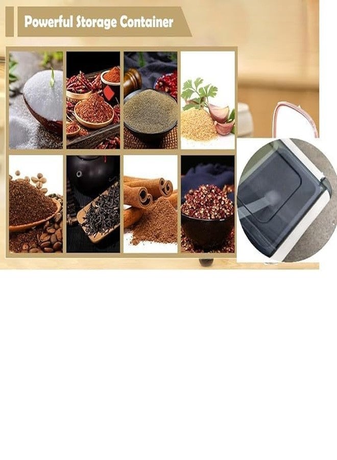 Lariox Kitchen Seasoning Jar,Seasoning Condiment Box,Condiment Jars with Lids and Spoon,Plastic Spice Rack,Condiment Storage Containers for Pepper Spice Salt Sugar - Image 3
