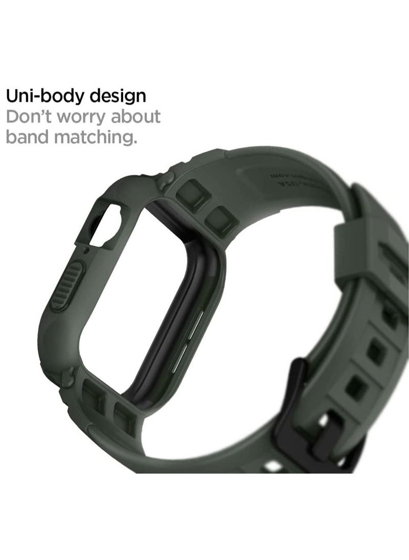 Spigen - Rugged Armor Pro Apple Watch Band with Case for Series 8 /7 (41mm) and Series 6/SE/5/4 (40mm) - Military Green - Image 1