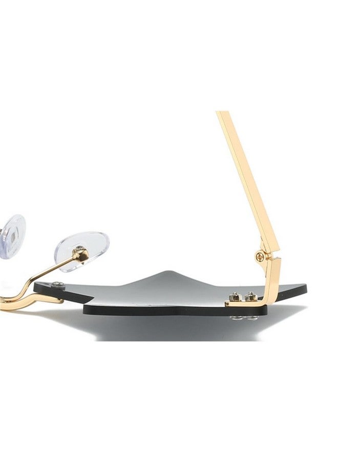 ENTHYI Rimless Star Shape Sunglasses Personality Sun Glasses For Womenmen Party Glasses Personality Pentagram Eyewears (Orange) - Image 3