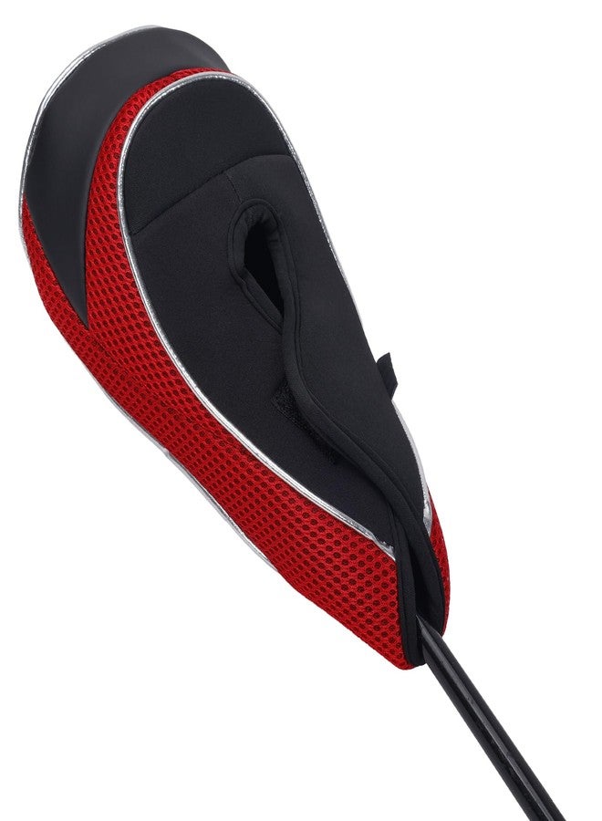 Andux Golf Wood Club Head Covers with Hook & Loop Set of 3 Black/Red - Image 5