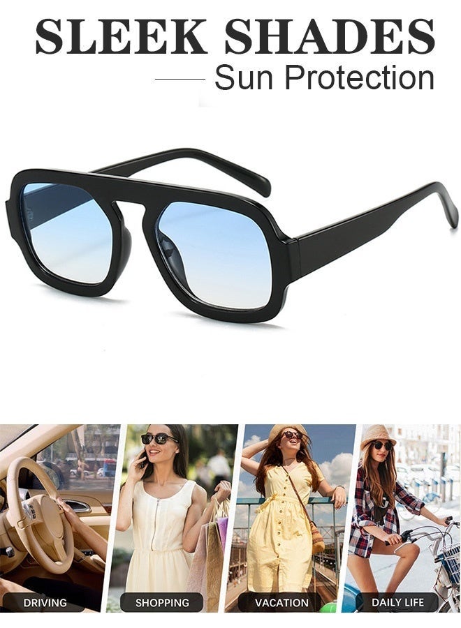 Retro Square Sunglasses Women Men - Aviator 70s Style Sun Glassess Designer Men's Sunglass Designer for Womens Mens Sun Glasses Vintage Ladies Eye Glasses UV400 Protection Shades - Image 1