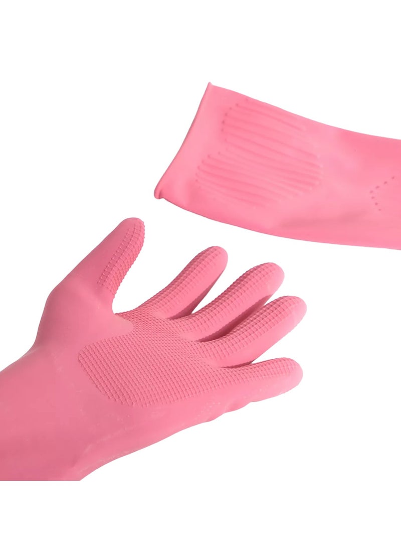 LOCK & LOCK LocknLock Pink Rubber Gloves (36cm): Non-Slip Grip, Comfortable Fit, Ideal for Household Cleaning  - Image 3