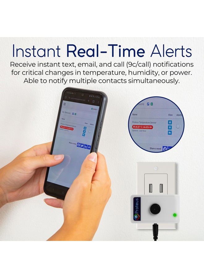 Proteus Wifi Temperature Humidity Sensor with Buzzer and Email or Text Alerts - Image 3
