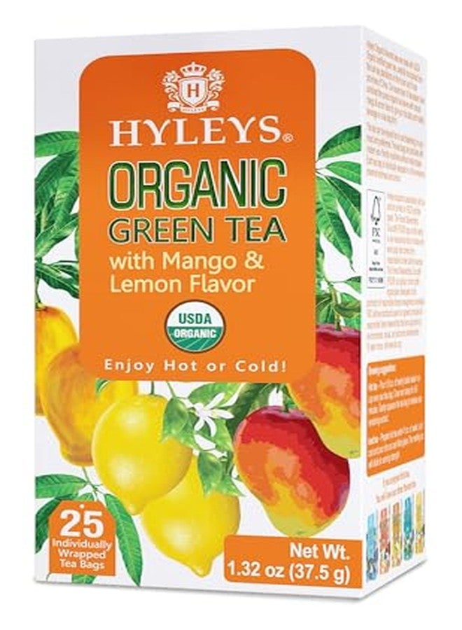 Hyleys Organic Green Tea Mango and Lemon Flavor - 25 Tea Bags - (6 Pack - 150 Tea Bags Total) - Image 5
