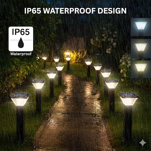 Homehop Aluminium Solar Light Outdoor Garden Decor 84 LED Waterproof Wireless Pathway Lamp for Home, Courtyard, Landscape and Patio Automatic with 3 Color Modes - Image 3