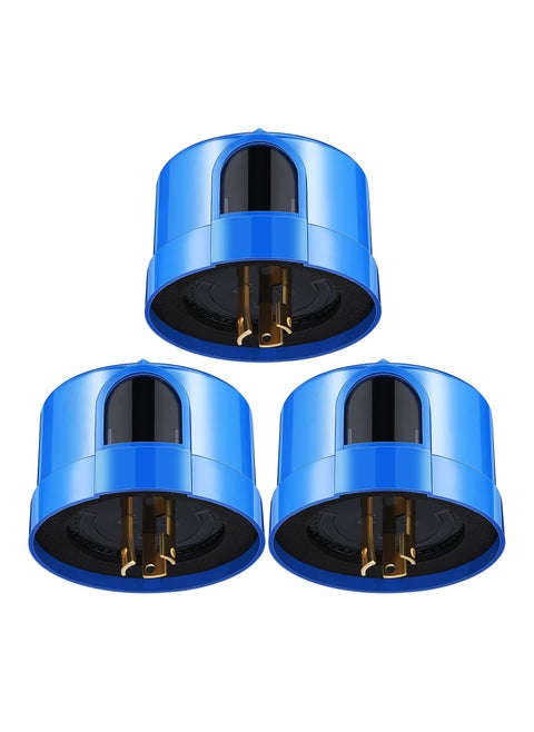 3 Pcs Photocell Twist Lock Photocell Sensor Auto on off Photocell Switch Dusk to Dawn Light Control Light Sensor for Outdoor Lights Blue