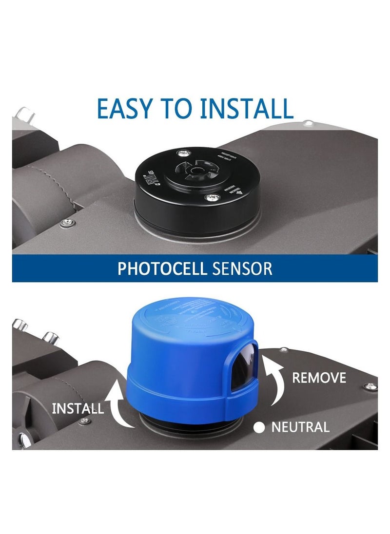 KASTWAVE 3 Pcs Photocell Twist Lock Photocell Sensor Auto on off Photocell Switch Dusk to Dawn Light Control Light Sensor for Outdoor Lights Blue  - Image 4