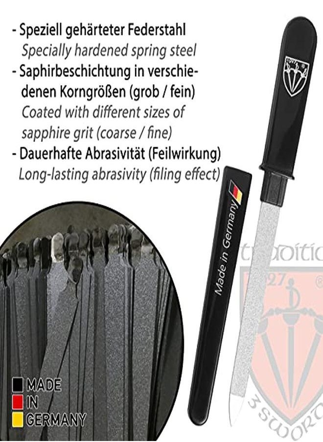 3 Swords Germany Brand Quality Double Sided (Fine & Coarse) Sapphire Pocket Nail File Manicure Pedicure Grooming For Professional Finger & Toe Nail Care By 3 Swords, Made In Solingen Germany (82501)  - Image 2