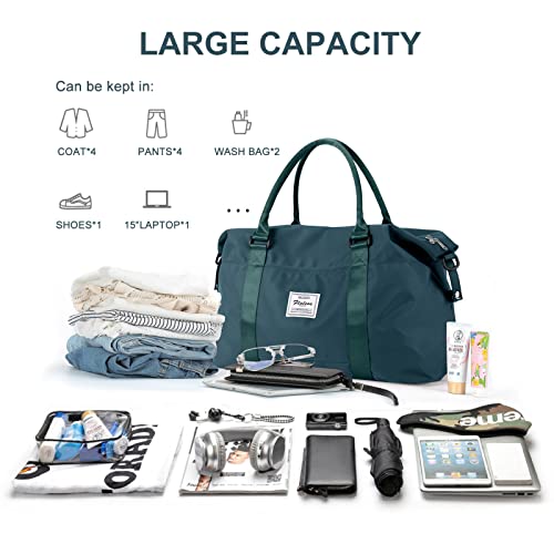 BJLFS Womens travel bags, weekender carry on for women, sports Gym Bag, workout duffel bag, overnight shoulder Bag fit 15.6 inch Laptop (Large, Peacock Blue) - Image 3