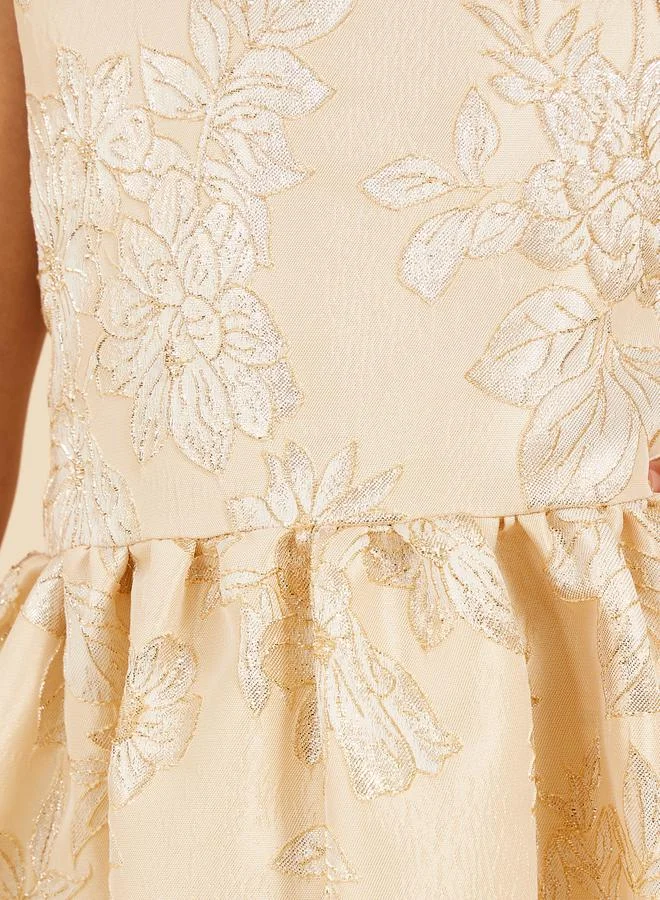 Styli Floral Jacquard Dress