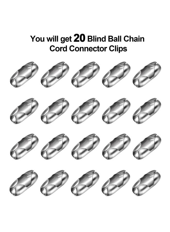 Pangda Pangda 20 Pack Replacement Vertical Roman Roller Blind Chain Cord Connector Clips Stainless Steel  - Image 3