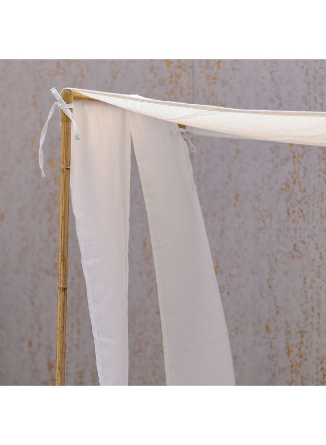 DANUBE HOME أريكة خارجية مزدوجة سيرانة | أثاث حديقة بإطار فولاذي | تصميم حديث لمجموعة الأرائك الخارجية | طاولة وكراسي للجلوس في الحديقة - أبيض/خيزران - Image 4