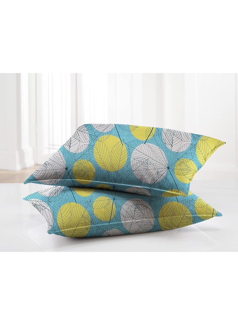 BSB HOME 3D Printed 144 Tc Microfiber Double Bedsheet with 2 King Size Pillow Covers Breathable | Wrinklfree | Summer | Topsheet (Light Green and White Cricle Print, 90 x 90 Inches) - Image 2