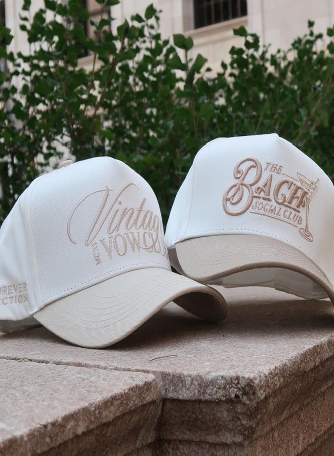 Citrusy Boutique Vintage Trucker Hat | Country Cowboy Cute Preppy Retro Western Trucker Hats | Men Women Trendy Snapback | Tan Red Green Black (Bach Social Club | Taupe) - Image 4