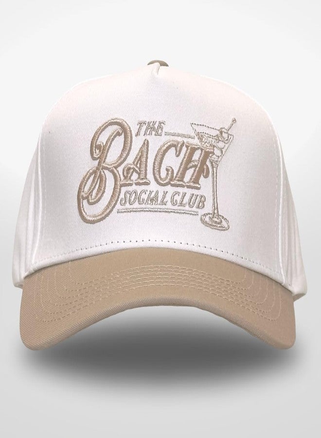 Citrusy Boutique Vintage Trucker Hat | Country Cowboy Cute Preppy Retro Western Trucker Hats | Men Women Trendy Snapback | Tan Red Green Black (Bach Social Club | Taupe) - Image 2