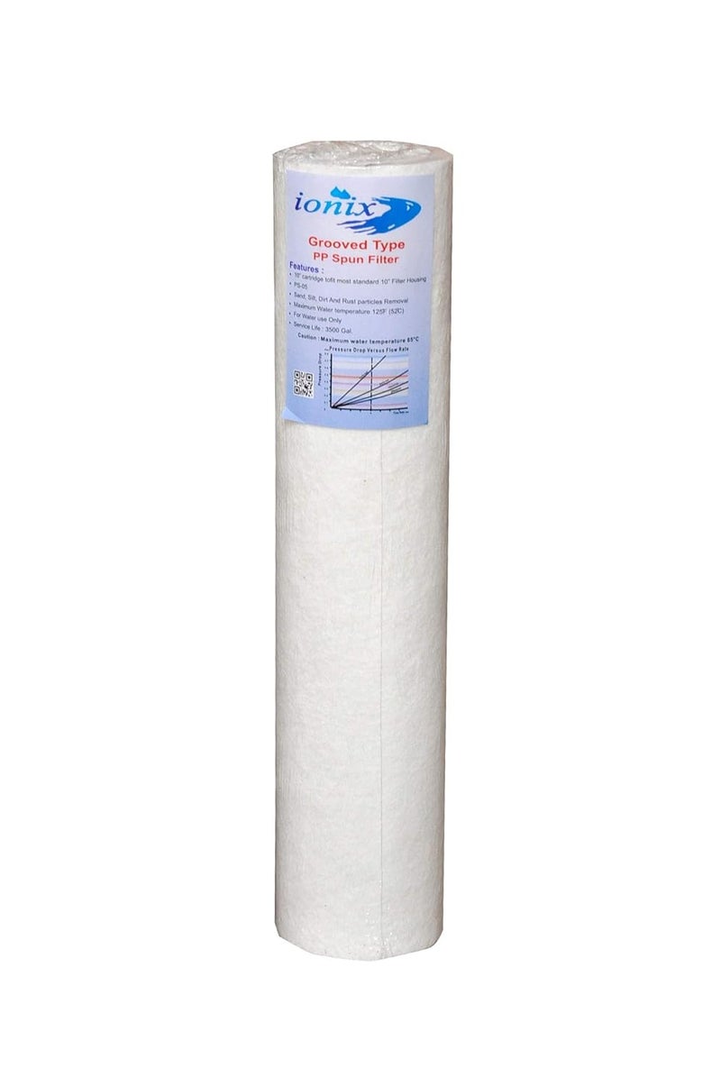 IONIX Grooved Type Spun Filter Higher Shelf Life Ultra Filteration Technology Compatible with All Standard Size 10 inch pre Filters - Image 2