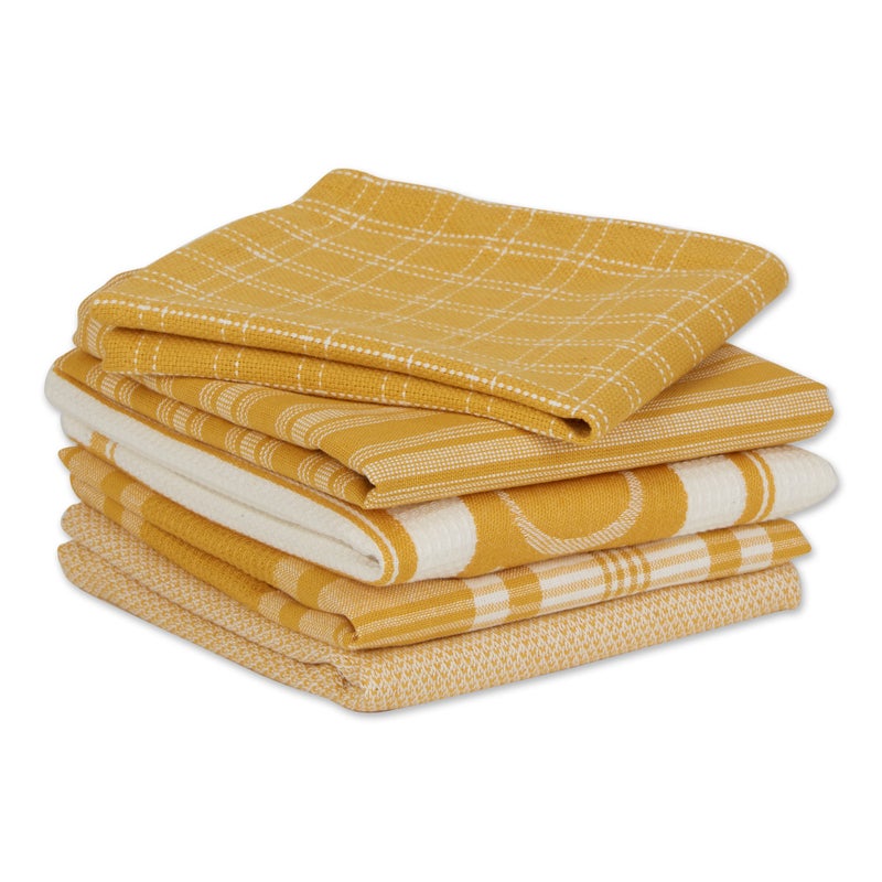 Design Imports DII Asst Honey Gold Foodie Dishtowel And Dishcloth 5 Piece - Image 3