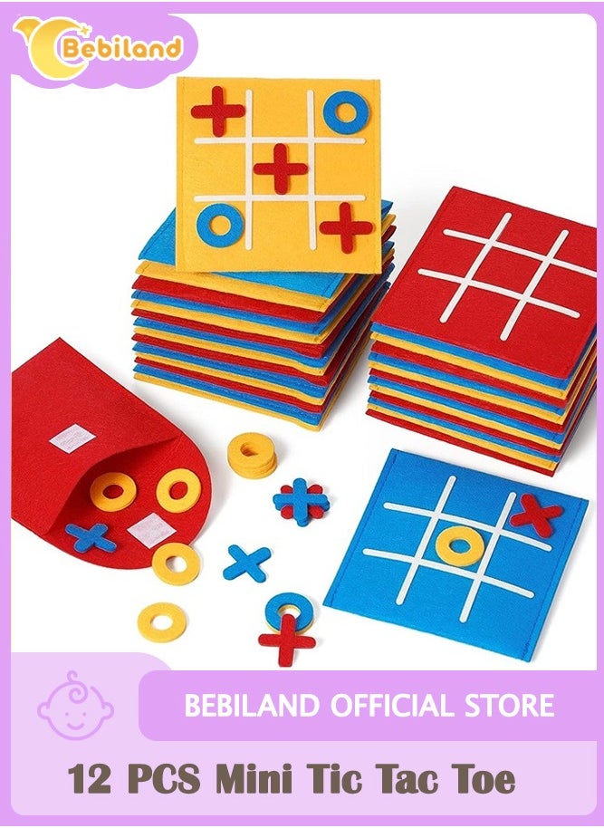 Bebiland - 12 PCS Tic Tac Toe Mini Board Game Toy for Kids and Family,Birthday Party Favors,Goody Bag,Fun Indoor Game Night Activity, Classroom Prizes Return Gifts Goodie Bag Fillers - Image 1