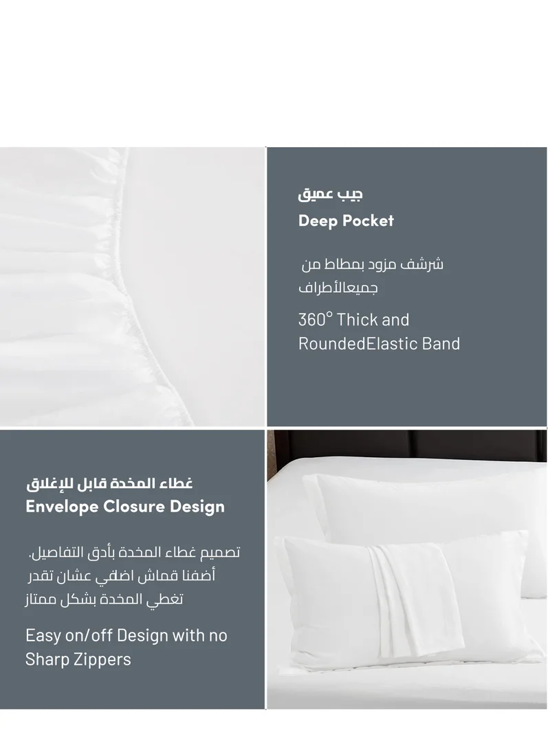 Donetella Bedding Fitted Sheet - Fits 200x200 Cm For Super King Bed - 3 Pcs (1 Fitted Sheet and 2 Pillowcases) - 35 Cm Deep Pocket - Solid Bed Sheet