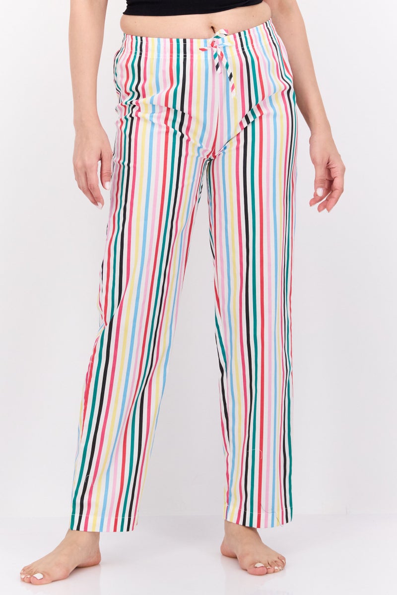 XOXO بيجاما نسائية مخططة بسحاب، وردي - Image 1