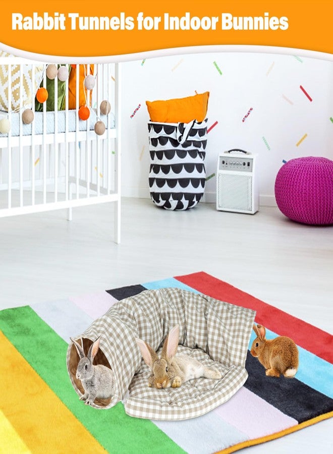 BWOGUE Bunny Tunnel Bed, 2-in-1 Collapsible Tunnel Tubes Toys with Removable Mat Hideout for Cats Kittens Rabbits Guinea Pigs Kitty - Image 5