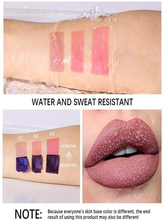 JEMPET Peel Off Lip Stain Lip Tint Set - 3 Pcs Long Lasting, Transfer Proof & Waterproof Matte Finish Lip Gloss - Image 4