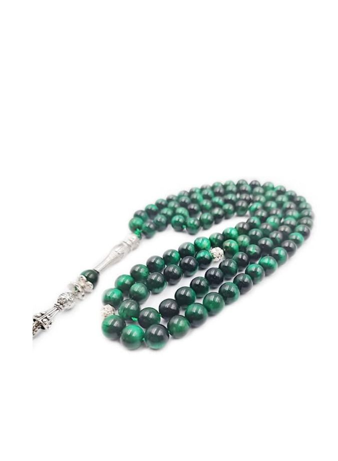 REBUY REBUY Green Tiger Eye Stone Tesbih Islamic Prayer Beads, Natural Stone 99 Beads, Tasbih, Misbaha, Tasbeeh, Muslim, Rosary, Misbah, Tasbih 99, Tasbih  - Image 2