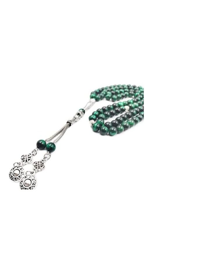 REBUY REBUY Green Tiger Eye Stone Tesbih Islamic Prayer Beads, Natural Stone 99 Beads, Tasbih, Misbaha, Tasbeeh, Muslim, Rosary, Misbah, Tasbih 99, Tasbih  - Image 3